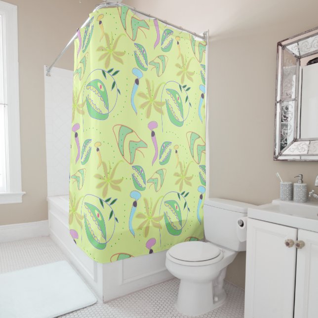 Funny carnivorous plants drawing seamless pattern (In Situ)