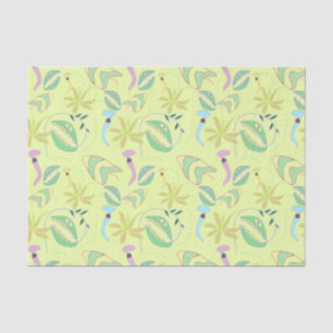 Funny carnivorous plants drawing seamless pattern tissue paper