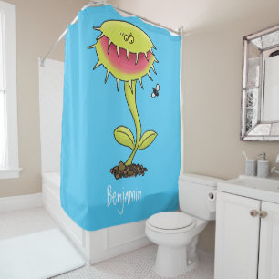 Funny carnivorous Venus fly trap plant cartoon