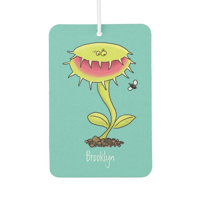 Funny carnivorous Venus fly trap plant cartoon  Air Freshener (Front)