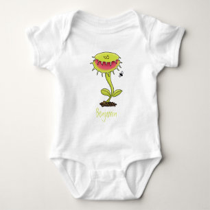 Funny carnivorous Venus fly trap plant cartoon Baby Bodysuit