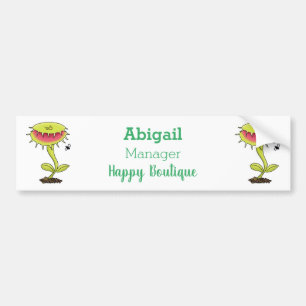 Funny carnivorous Venus fly trap plant cartoon Bumper Sticker