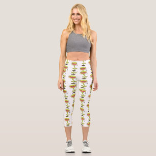 Funny carnivorous Venus fly trap plant cartoon Capri Leggings