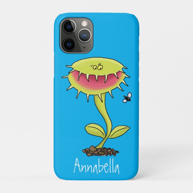 Funny carnivorous Venus fly trap plant cartoon Case-Mate iPhone Case (Back)