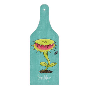 Funny carnivorous Venus fly trap plant cartoon Cutting Board