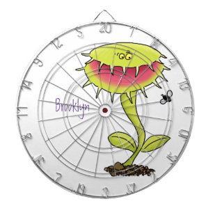 Funny carnivorous Venus fly trap plant cartoon Dartboard