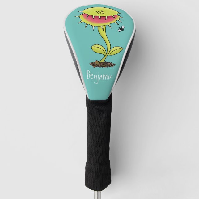 Funny carnivorous Venus fly trap plant cartoon Golf Head Cover (Front)