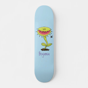 Funny carnivorous Venus fly trap plant cartoon Skateboard