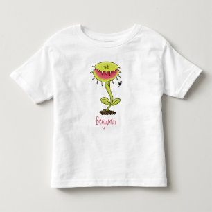 Funny carnivorous Venus fly trap plant cartoon Toddler T-shirt