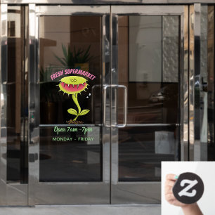 Funny carnivorous Venus fly trap plant cartoon Window Cling