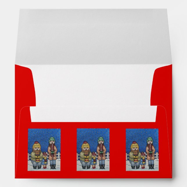 funny carol singers in the snow at christmas envelopes (Back (Bottom))