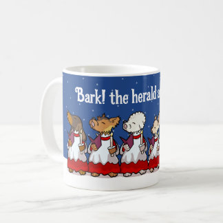 Funny Carol Singing Dogs Christmas Pug Pomeranian Coffee Mug