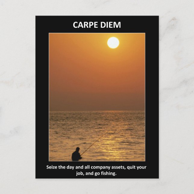 Funny Carpe Diem Seize The Day Postcard (Front)
