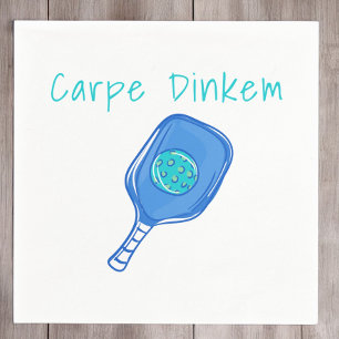 Funny Carpe Dinkem Blue Paddle Pickleball Napkin