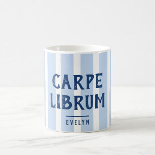 Funny Carpe Librum Saying Librarian's Striped  Coffee Mug