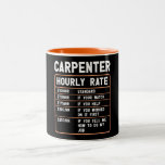 Funny Carpenter Hourly Rate Two-Tone Coffee Mug<br><div class="desc">Mugs
Funny Carpenter Hourly Rate
Modern/Trendy
Unique
Customizable</div>