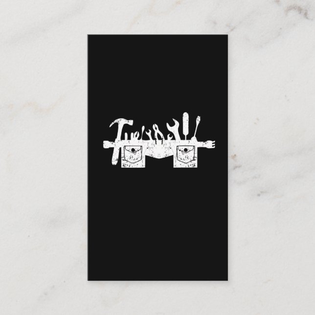 Funny Carpenter Tool Belt Handyman Workshop Fun Business Card (Front)