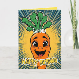 Funny Carrot Happy Birthday Card