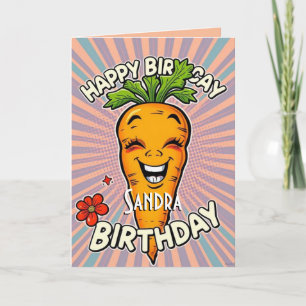 Funny Carrot Happy Birthday Card
