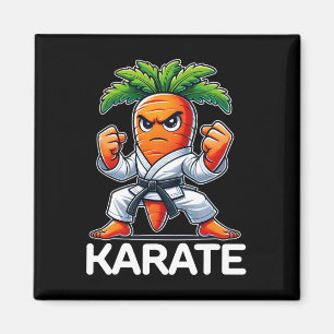 Funny Carrot Martial Arts Fighter Black Belt Karat Magnet