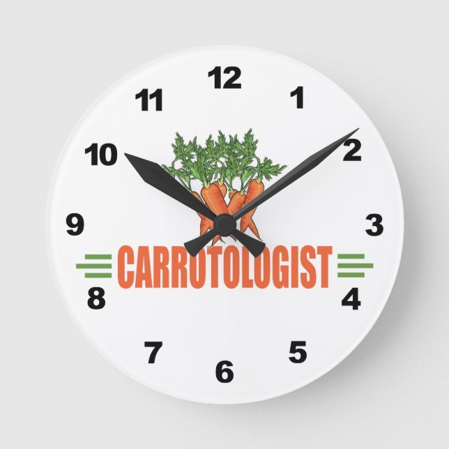 Funny Carrots Round Clock (Front)