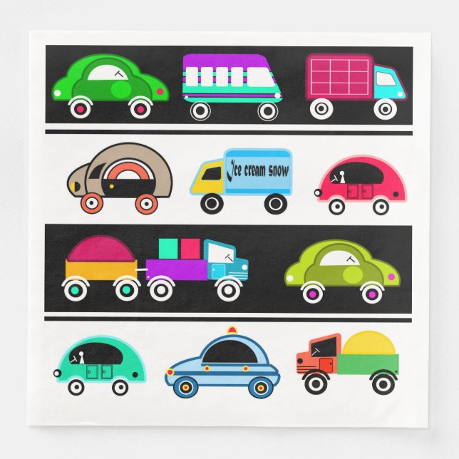 Funny cars napkin (Front)