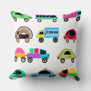 Funny cars throw pillow