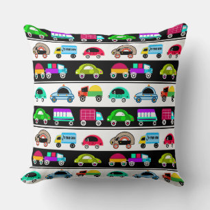 Funny cars throw pillow
