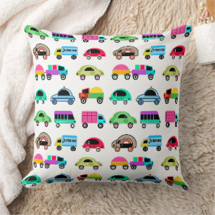 Funny cars throw pillow