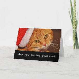 Funny carte de Noël de chat personnalisée