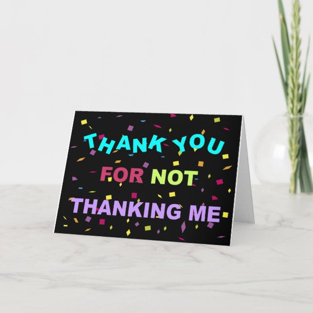 Funny Carte de remerciements : NON Merci (Devant)