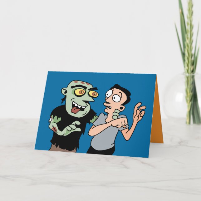 Funny carte d'Halloween Zombie (Devant)