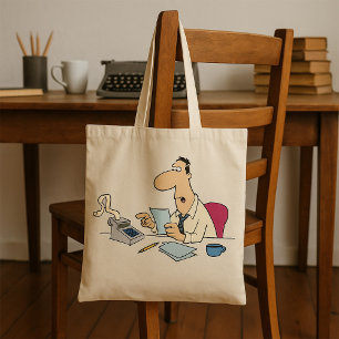 Funny Cartoon Accountant Office Humour  Tote Bag