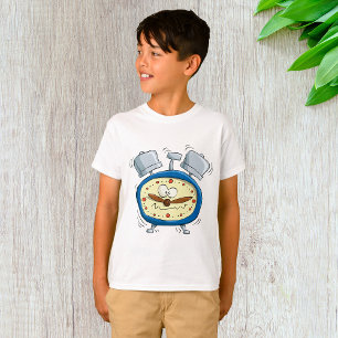 Funny Cartoon Alarm Clock Quirky Waking Up T-Shirt
