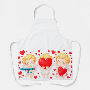 Funny cartoon angels gift for love you apron