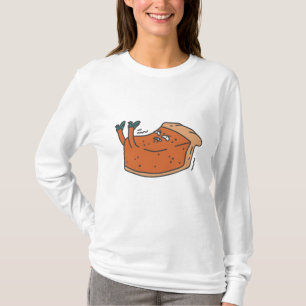 Funny cartoon anthropomorphic pumpkin pie  T-Shirt