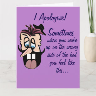 Funny Cartoon Apology  Card