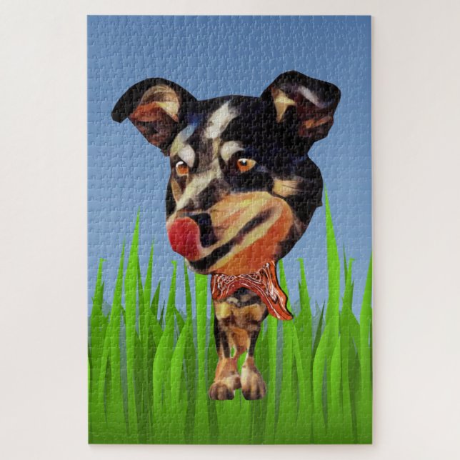 Funny Cartoon Australian Cattle Dog 1014 PC Puzzle (Vertical)