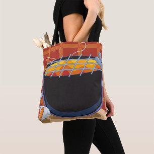 Funny Cartoon BBQ Grill with Tongs and Skewers  Tote Bag