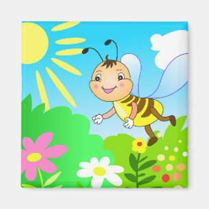 funny cartoon bee magnet