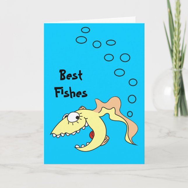 Funny Cartoon Best Fishes Fart Card (Front)