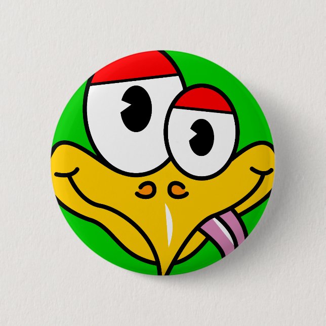 Funny Cartoon Bird 2 Inch Round Button (Front)