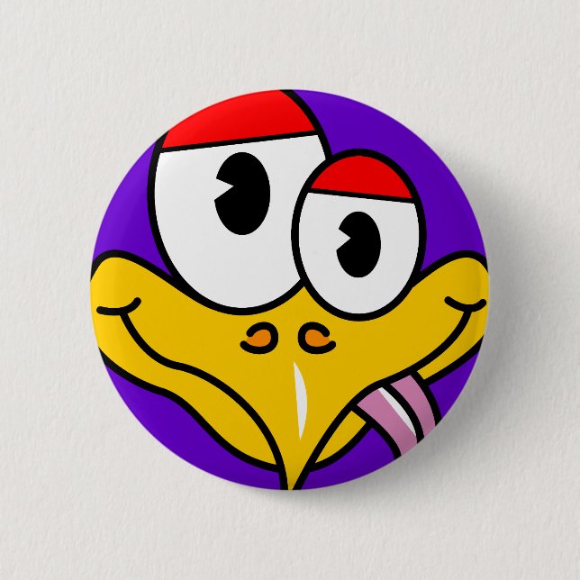 Funny Cartoon Bird 2 Inch Round Button (Front)