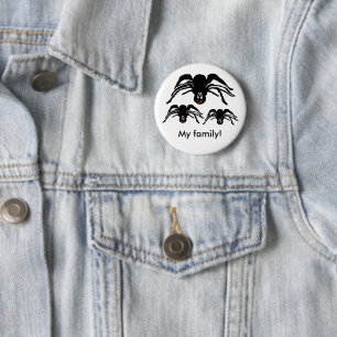 Funny Cartoon Black Spider Halloween Black Widow 2 Inch Round Button