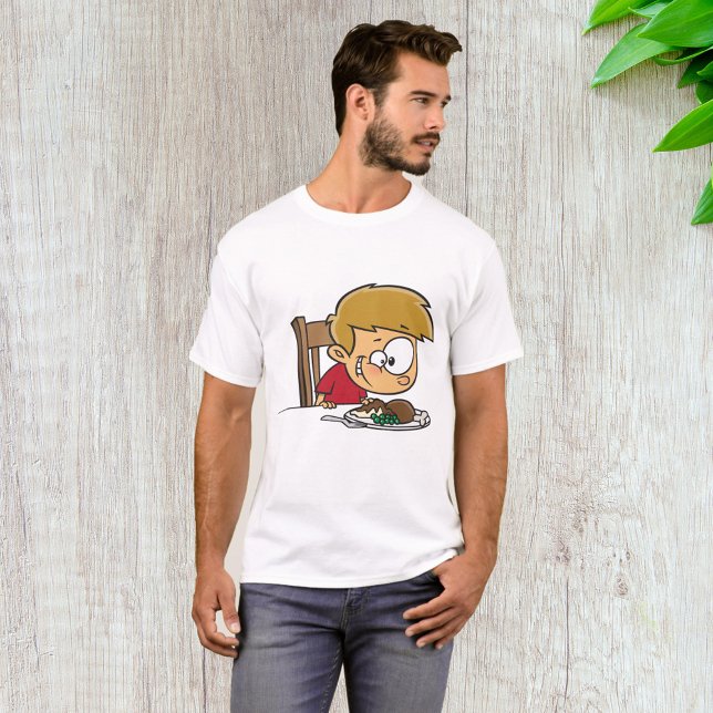 Funny Cartoon Boy Excited for Dinner  T-Shirt (Creator Uploaded)