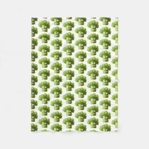 Funny Cartoon Broccoli Pattern Fleece Blanket
