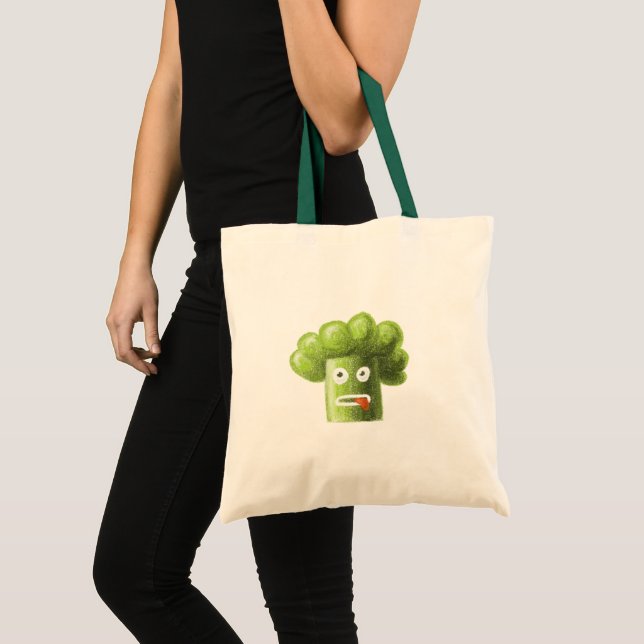 Funny Cartoon Broccoli Tote Bag (Front (Product))