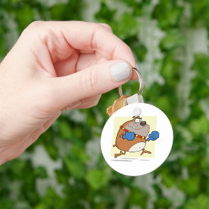 Funny Cartoon Bulldog Boxer Dog Keychain