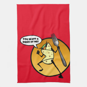 FUNNY CARTOON BURRITO GRAPHIC KITCHEN DISH TOWEL