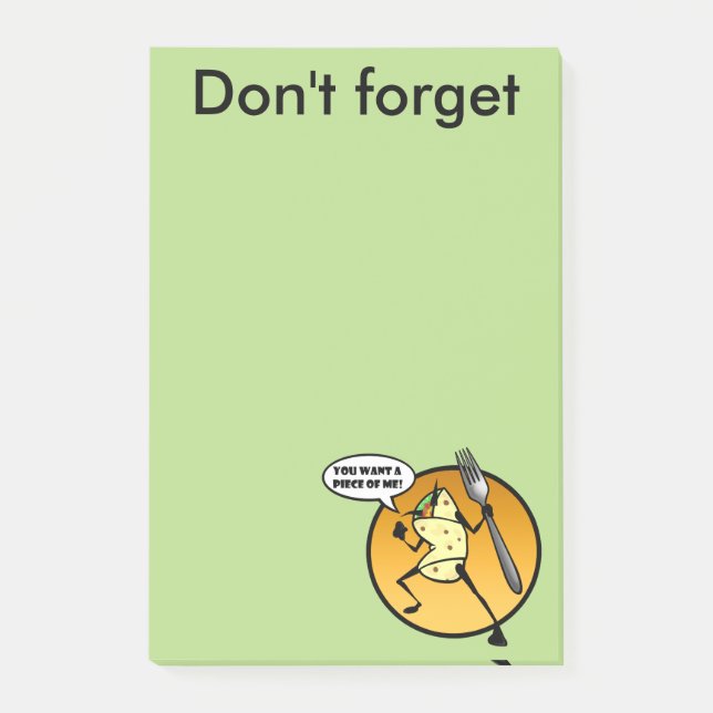 FUNNY CARTOON BURRITO GRAPHIC POST-IT NOTEPAD (Front)